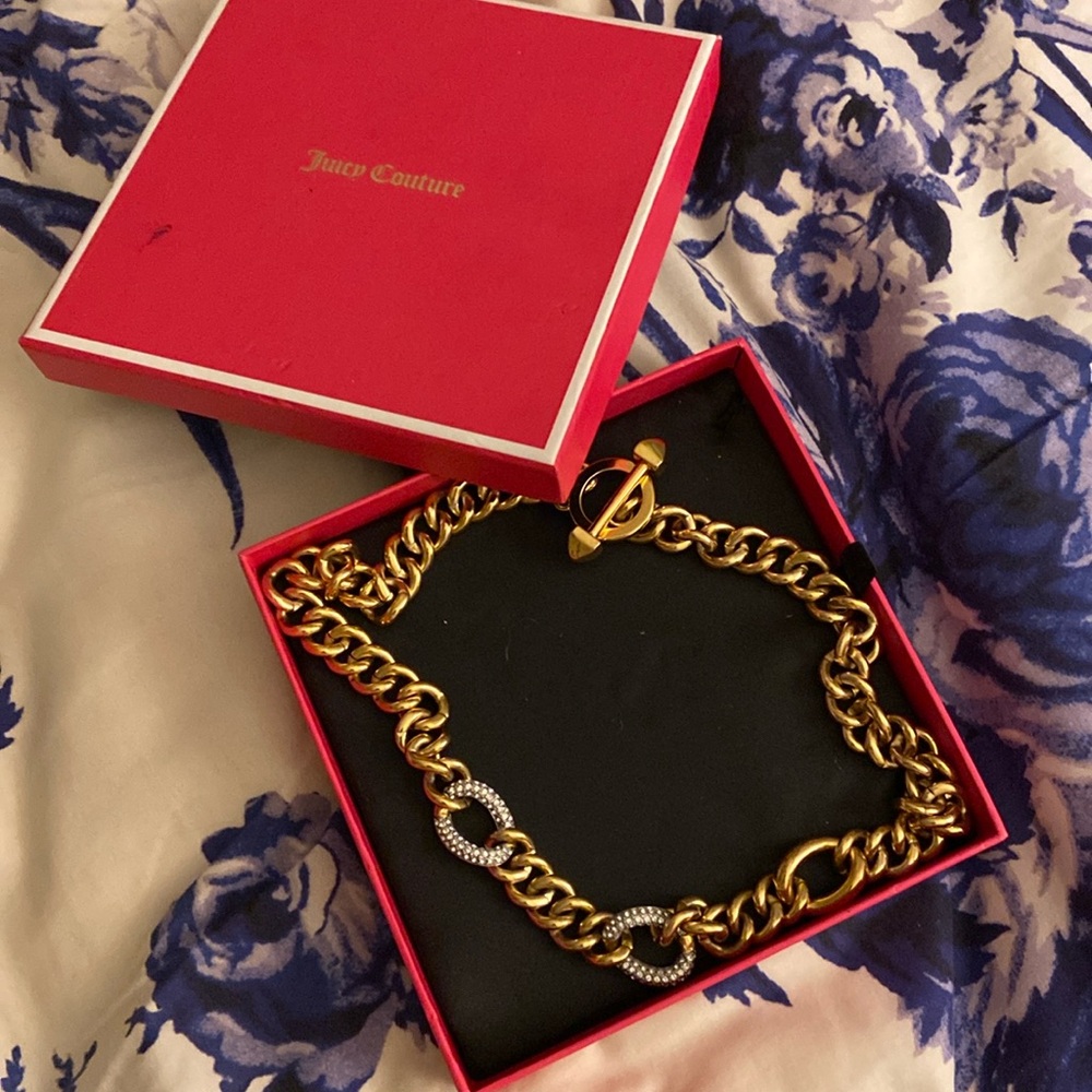 Juicy Couture gold thick chain necklace